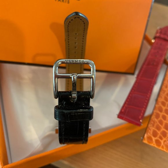 Hermes 21mm Heure H Alligator Diamond Watch - Picture 2 of 4